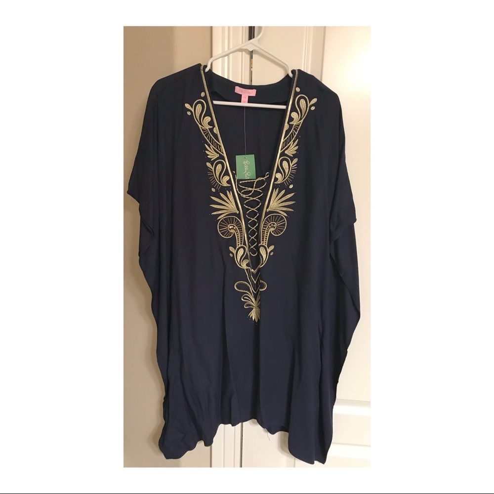 Lilly Pulitzer Chai Caftan size L/XL in Navy